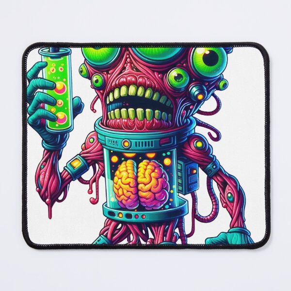 Item preview, Neon-Eyed Cyborg Creature with Brain Exposed designed and sold by psychcyberpunk.