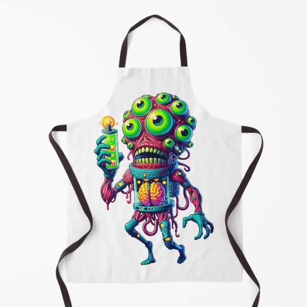 Item preview, Neon-Eyed Cyborg Creature with Brain Exposed designed and sold by psychcyberpunk.