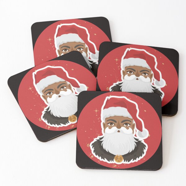 Item preview, Festive Black Santa Claus T-Shirt Sticker designed and sold by PedalPowerGFX.