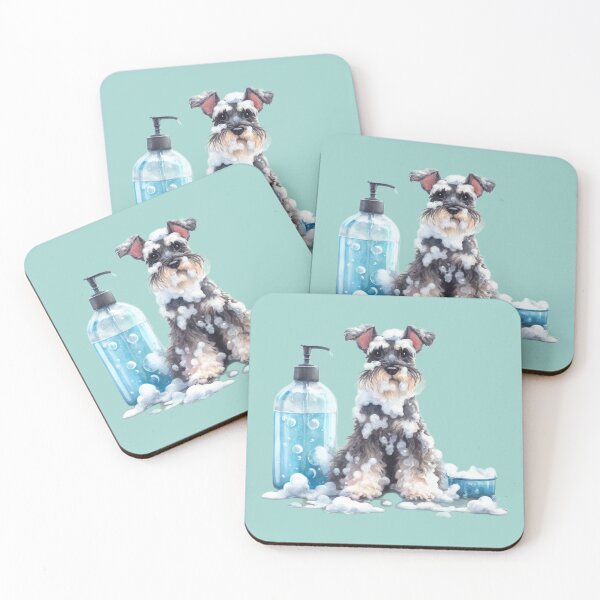 Item preview, Schnauzer Bath and Shampoo Time  designed and sold by barksandsqueaks.