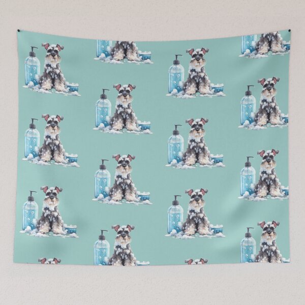 Item preview, Schnauzer Bath and Shampoo Time  designed and sold by barksandsqueaks.