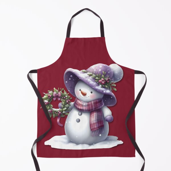 Item preview, Snowman with a Mistletoe Wreath - red Christmas background designed and sold by DreamyEscapism.