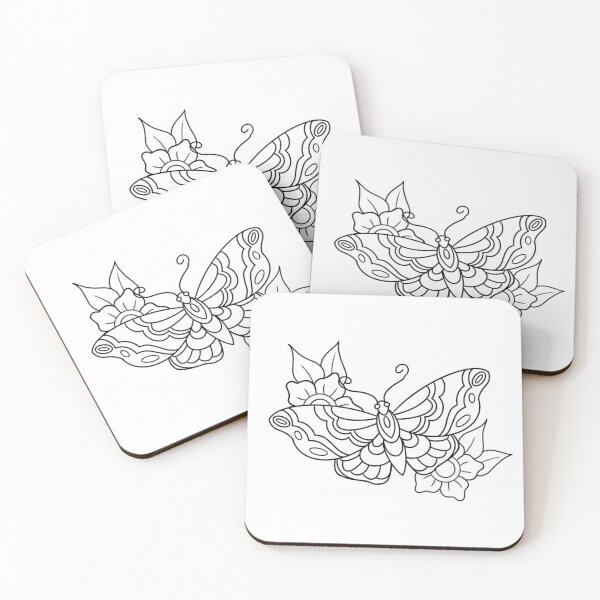 Item preview, Americantraditional butterfly with flowers flash Linework. designed and sold by ReaperRoseCo.