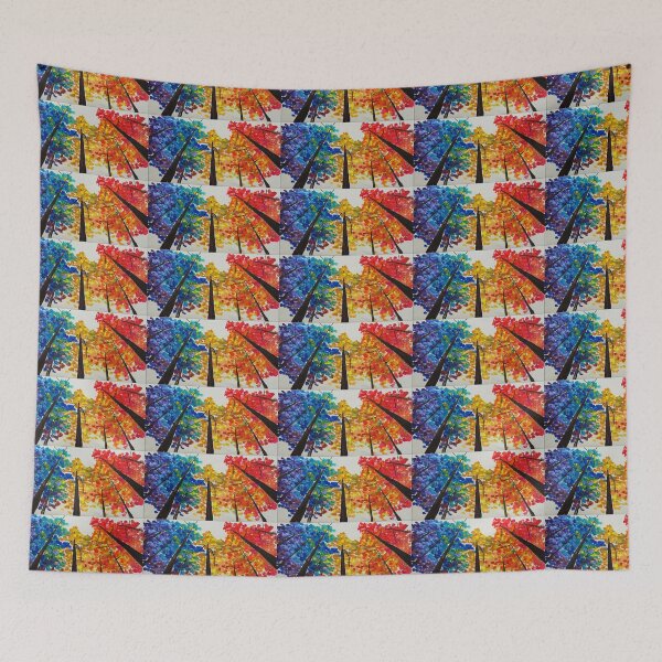 Item preview, Rainbow Trees Rainbow Forest Woods Watercolour painting designed and sold by ArtUnova.