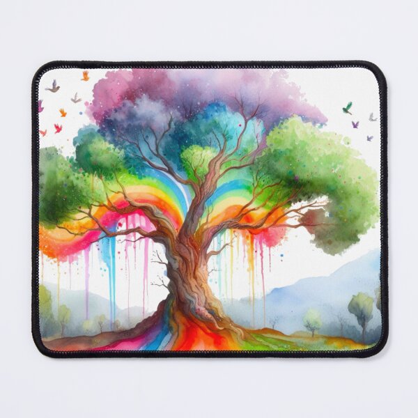 Item preview, Rainbow Tree Watercolor Painting - White Background designed and sold by Star-Fragment.