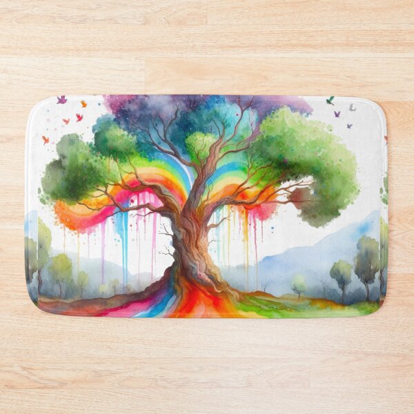 Item preview, Rainbow Tree Watercolor Painting - White Background  designed and sold by Star-Fragment.