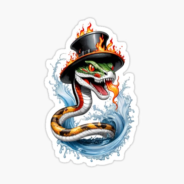 Item preview, Ablaze and Afloat: The Fire-Water Cobra designed and sold by Pixel Dome.