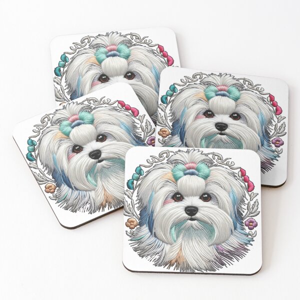 Item preview, Embroidered Maltese Portrait designed and sold by kylmllr101684.