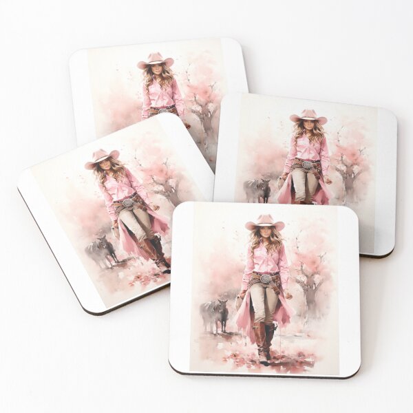 Item preview, Cowgirl in pink print designed and sold by PaperieJennifer.