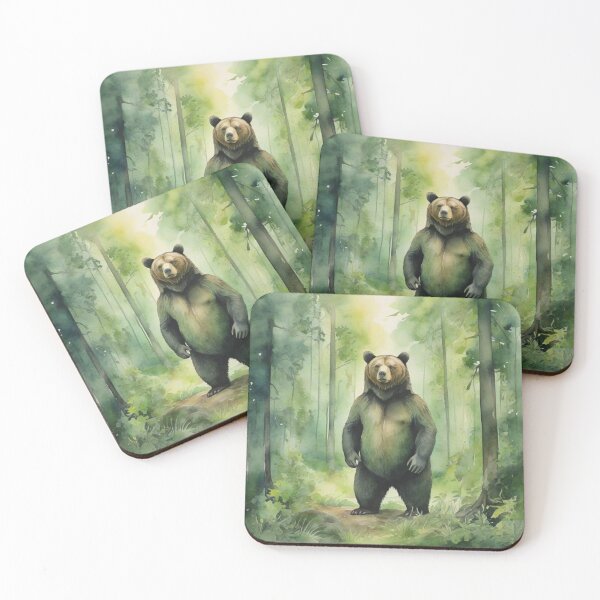 Item preview, Dear in Green forest_watercolour designed and sold by shokA Design.