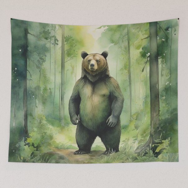 Item preview, Dear in Green forest_watercolour designed and sold by shokA Design.