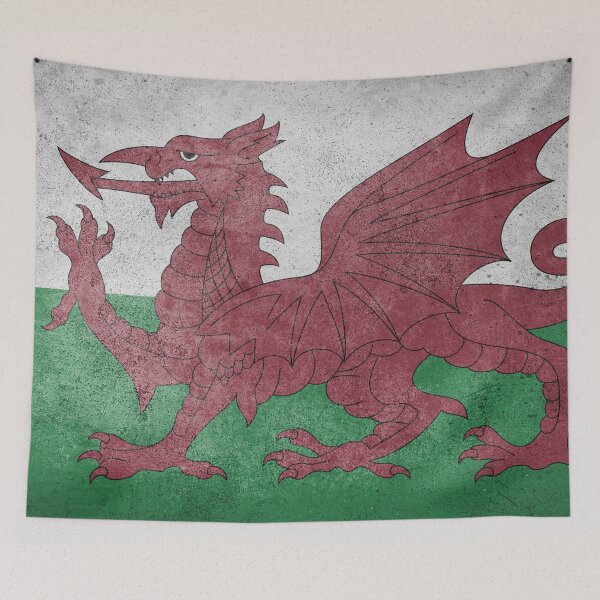 Item preview, Distressed, Old, Faded & Worn Flag of Wales (Y Ddraig Goch) designed and sold by STUDIO-72.