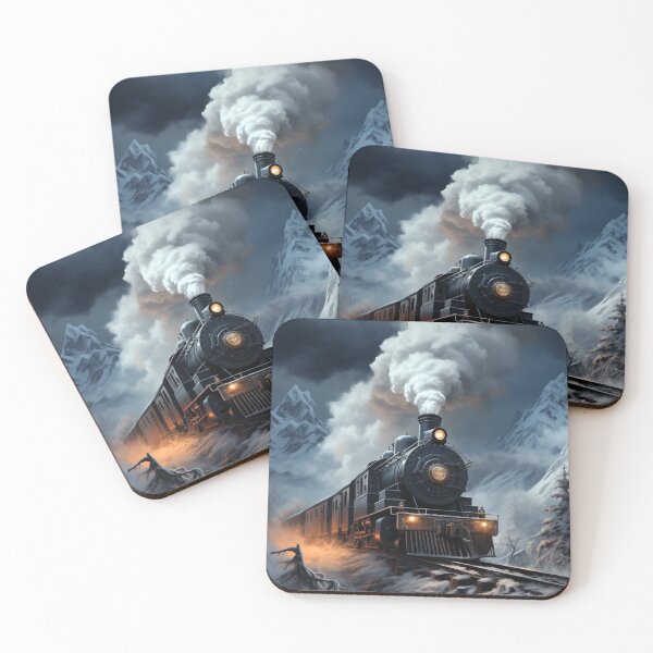 Item preview, Scooter steamer in the snowy landscape designed and sold by czintos.