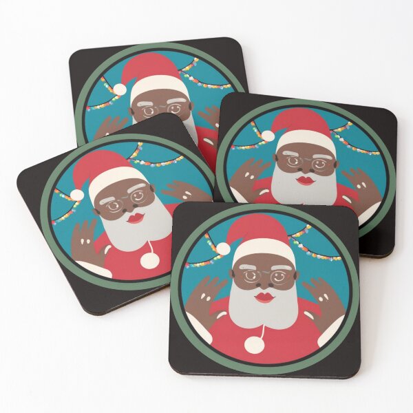 Item preview, Festive Black Santa Claus T-Shirt Sticker designed and sold by PedalPowerGFX.