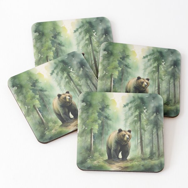 Item preview, Dear in Green forest_watercolour designed and sold by shokA Design.