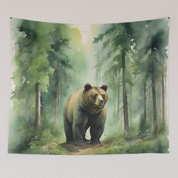 Item preview, Dear in Green forest_watercolour designed and sold by shokA Design.