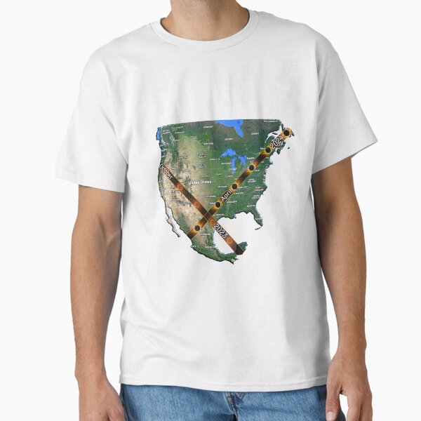 Item preview, Canada, USA, Mexico Eclipse Paths Map designed and sold by Kuetspal-Lin.