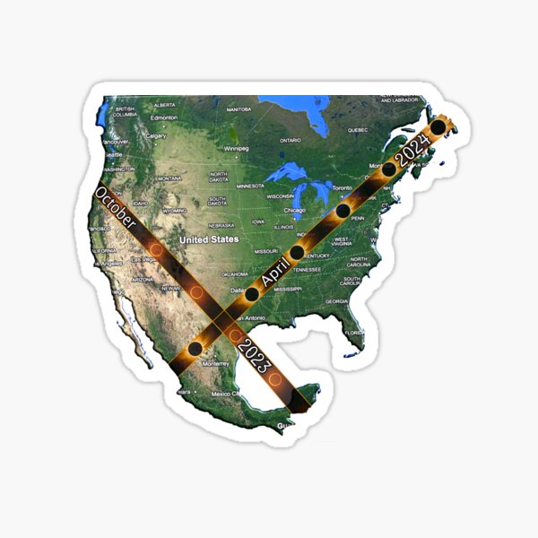 Item preview, Canada, USA, Mexico Eclipse Paths Map designed and sold by Kuetspal-Lin.