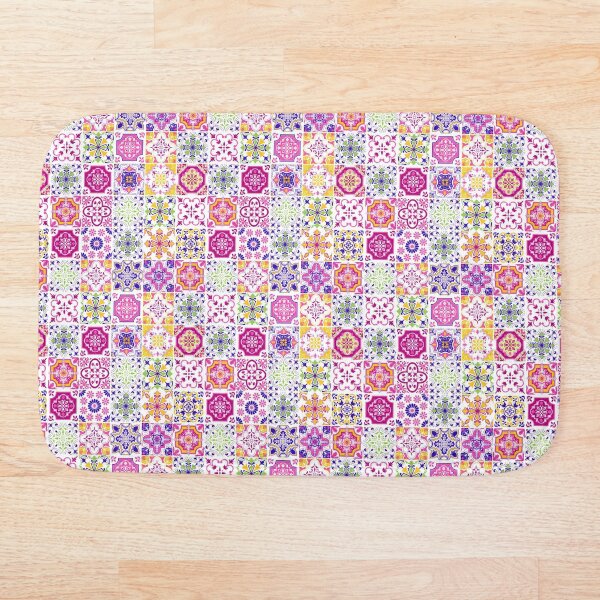 Item preview, Colorful Pink Azulejo Portuguese Tile Vector Patterned Artwork 4 designed and sold by ilonitta.