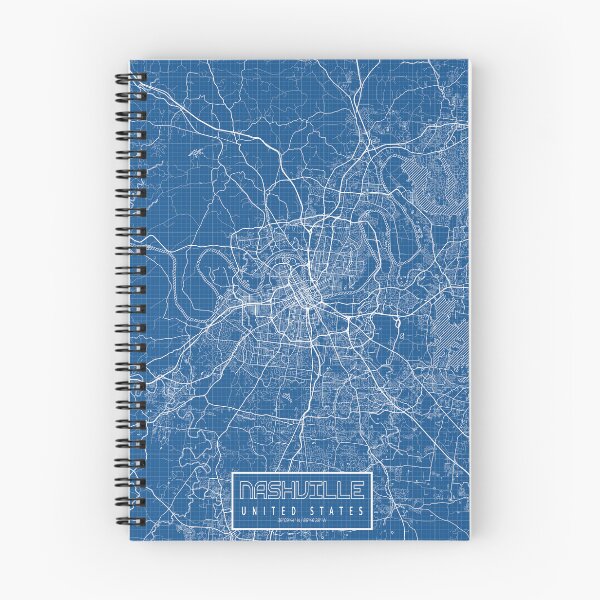 Item preview, Nashville City Map of Tennessee, USA - Blueprint designed and sold by deMAP.