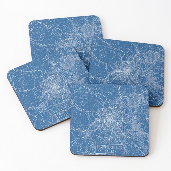 Item preview, Nashville City Map of Tennessee, USA - Blueprint designed and sold by deMAP.