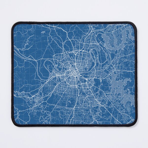 Item preview, Nashville City Map of Tennessee, USA - Blueprint designed and sold by deMAP.