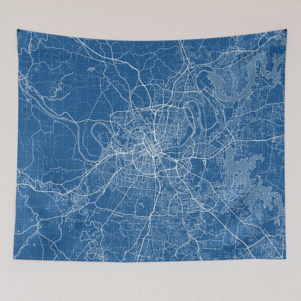 Item preview, Nashville City Map of Tennessee, USA - Blueprint designed and sold by deMAP.