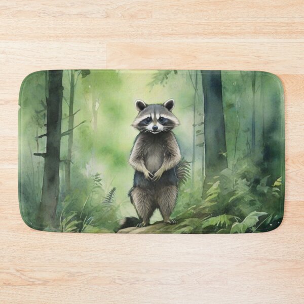 Item preview, Raccoon in Green forest_watercolour designed and sold by shokA Design.