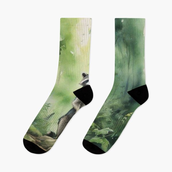 Item preview, Raccoon in Green forest_watercolour designed and sold by shokA Design.