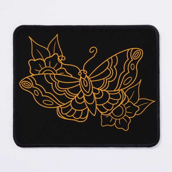 Item preview, American traditional butterfly with flowers flash Linework. designed and sold by ReaperRoseCo.
