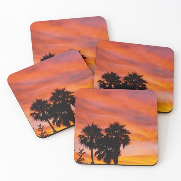 Item preview, Tropical Paradise, Palm Trees, Bright Orange Sunset Sky designed and sold by newburyboutique.
