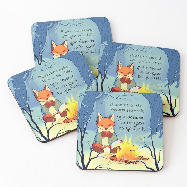 Item preview, "Be Good to Yourself" Cozy Winter Fox designed and sold by thelatestkate.