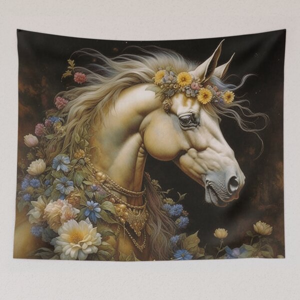 Item preview, Flower Bedecked Horse designed and sold by StonegateArt.