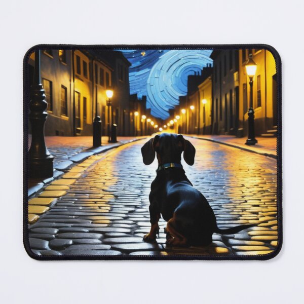 Item preview, If Banksy Met Van Gogh - An Urban Black Dachshund and the Starry Night designed and sold by Butler in the Home.