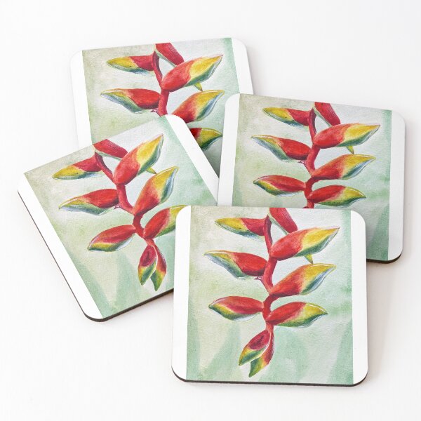 Item preview, Red Watercolor Heliconia - Tropical Floral Print  designed and sold by julyperson.