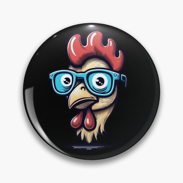 Item preview, Funny Chicken Head with Blue Glasses designed and sold by HeadTurningArt.