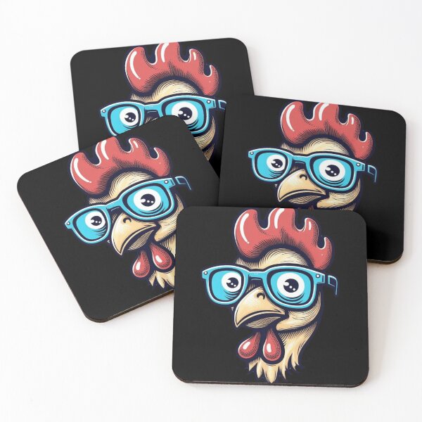 Item preview, Funny Chicken Head with Blue Glasses designed and sold by HeadTurningArt.