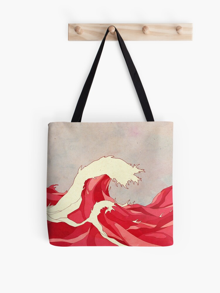 Thumbnail 1 of 2, Tote Bag, Cherry Waves designed and sold by madsketcher.