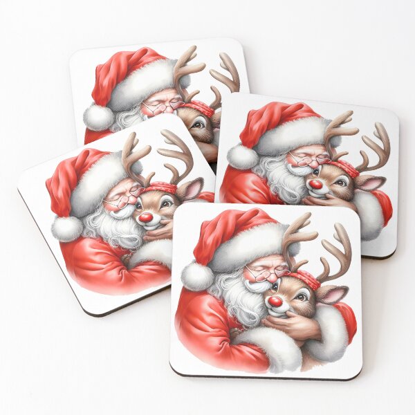 Item preview, Santa and Rudolph Cute funny Christmas festive design designed and sold by SideKickCreates.