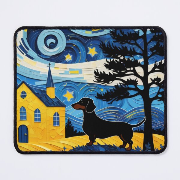 Item preview, If Banksy Met Van Gogh - An Urban Black Dachshund and the Starry Night designed and sold by Butler in the Home.