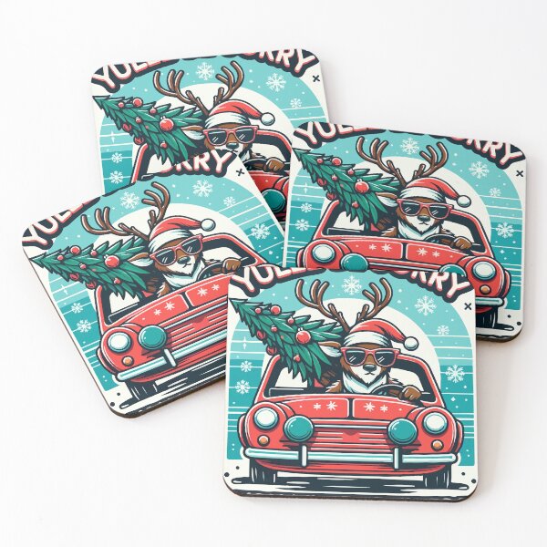 Item preview, Cool Reindeer Road Trip - Hip Christmas Illustration designed and sold by Royaute.