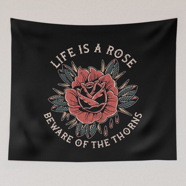 Item preview, Life is a Rose, Red Rose, Old School, Neo Traditional Style Tattoo designed and sold by Proverbial Wisdom Design.