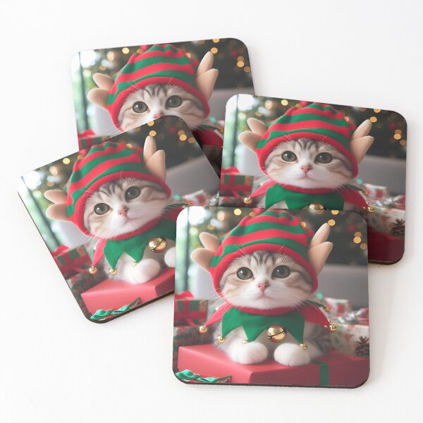 Item preview, The Christmas elf cat 1 designed and sold by GatoTienda.