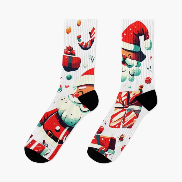 Item preview, Sweet Santa Claus jumping with Christmas decoration designed and sold by Pixlsmediahn.