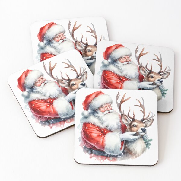 Item preview, Santa and Rudolph Cute funny Christmas festive design designed and sold by SideKickCreates.