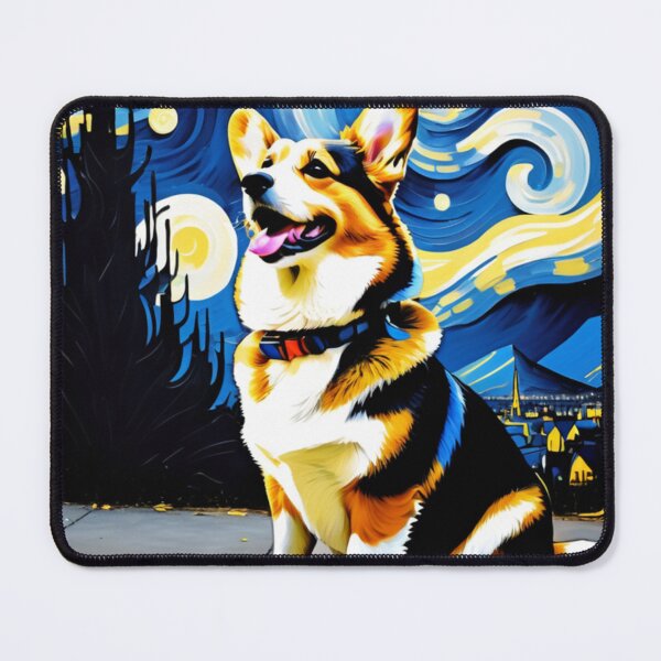 Item preview, If Banksy Met Van Gogh - An Urban Corgi Dog and the Starry Night designed and sold by Butler in the Home.