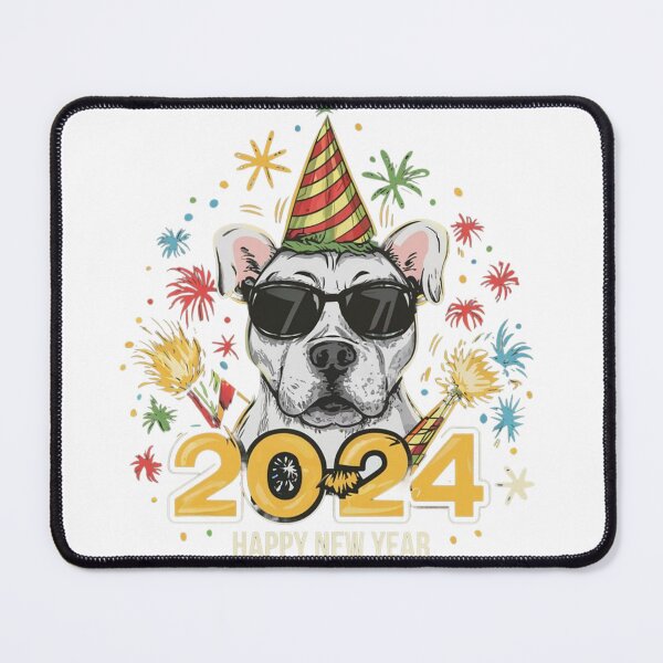 Item preview, Dog in Glasses and Happy New Year 2024 designed and sold by Atiel186.