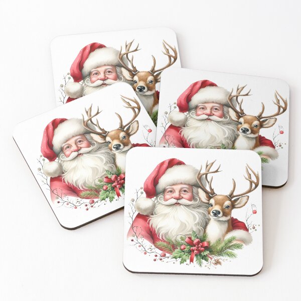 Item preview, Santa and Rudolph Cute funny Christmas festive design designed and sold by SideKickCreates.