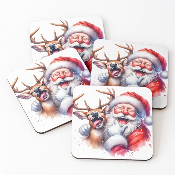 Item preview,  Santa and Rudolph Cute funny Christmas festive design designed and sold by SideKickCreates.