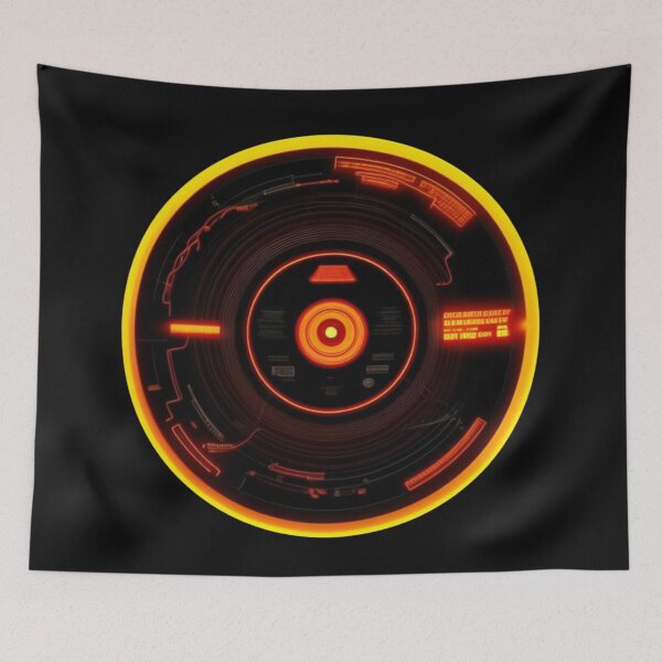 Item preview, Glow Record Orange Neon Music Store Vinyl designed and sold by musicgeniusart.